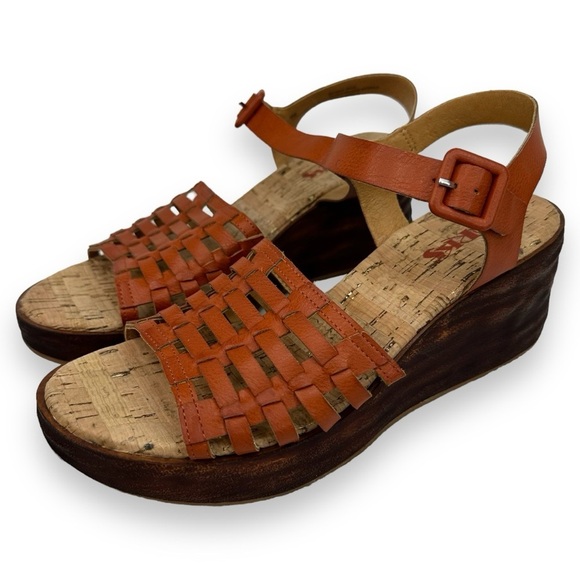 Korks Marley Wedge Heel Sandal Orange 8 - Picture 1 of 12